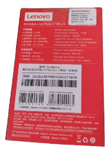 Auriculares Inalámbricos Lenovo Xt95 Pro Bluetooth — foto 3
