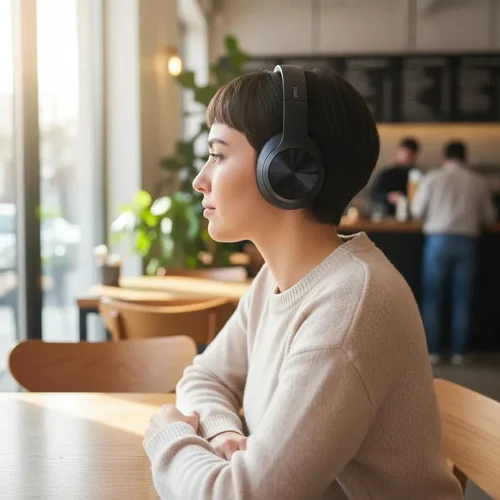 Auriculares Inalámbricos Con Cancelación De Ruido Poss Negro — foto 1