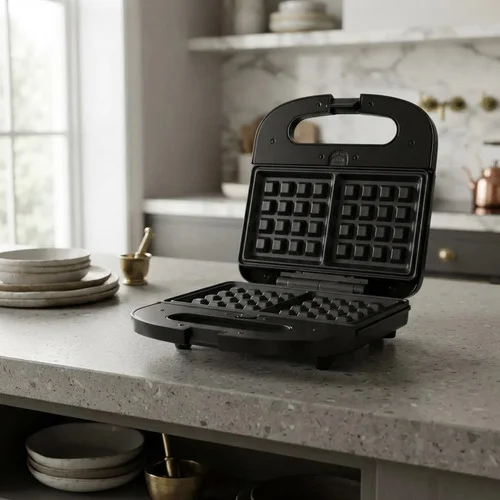Sandwichera, Panini Y Wafle 3 En 1 MandineC/ Detalle Negro