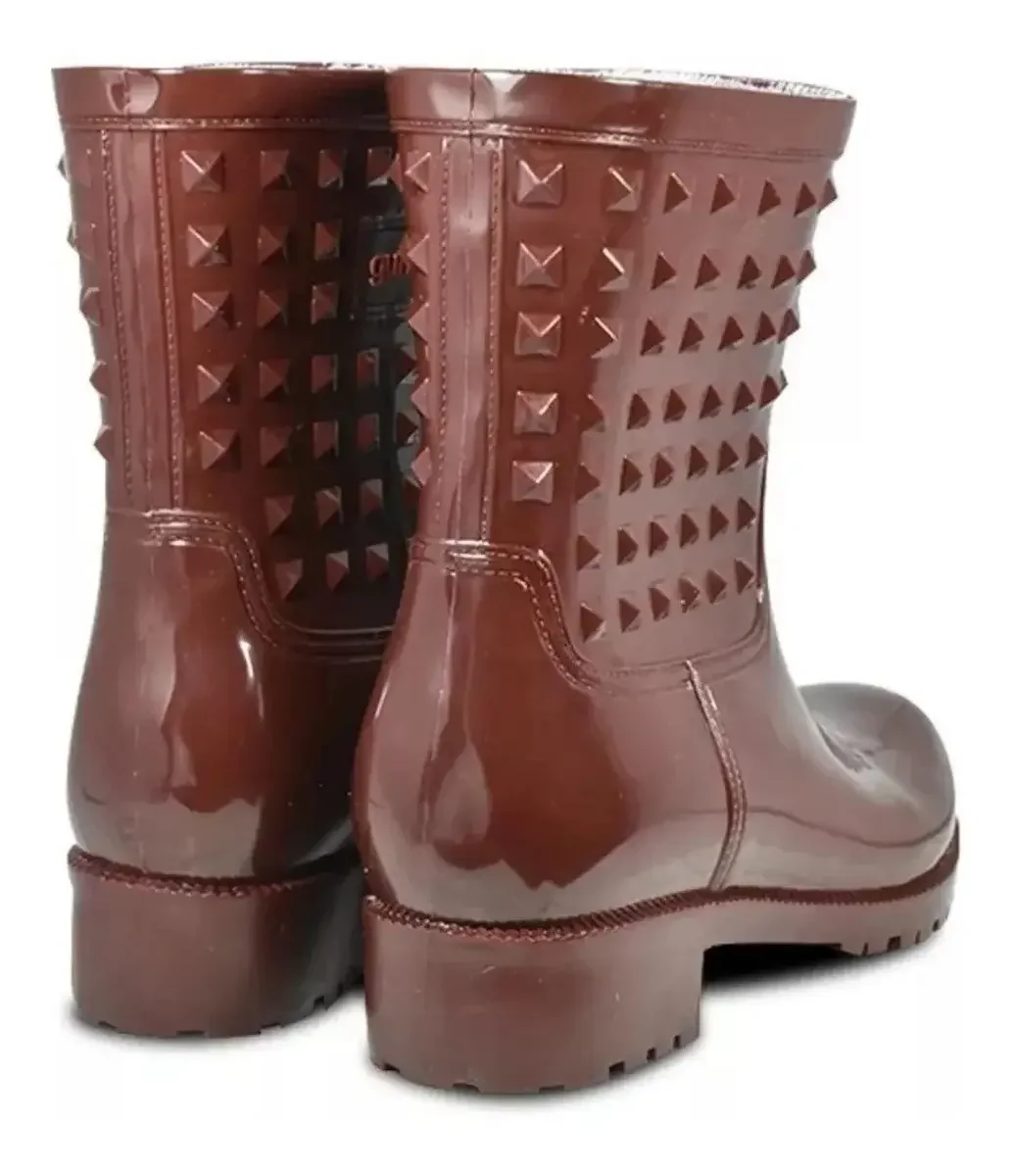 Bota de Lluvia Mujer Corta con Tachas — foto 2